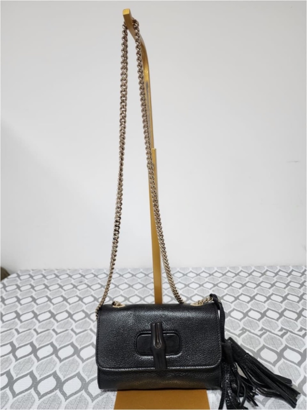 Authentic Gucci Bamboo Miss Bamboo Small Crossbody Bag Black